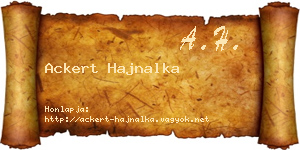 Ackert Hajnalka névjegykártya