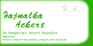 hajnalka ackert business card